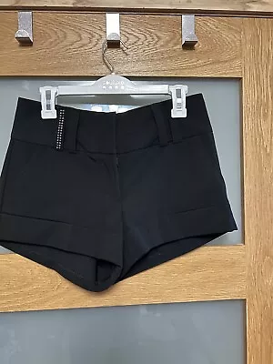 Ladies River Island Black Tailored Hot Pants / Shorts - Size 6 • £5