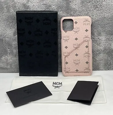 Designer MCM IPhone 11 Pro Max Leather Case In Power Pink • $44.91