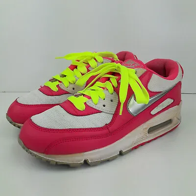 Nike Trainers Womens UK 5 EUR 38.5 Air Max 90 Pink Silver White Designer Shoes • £24.95