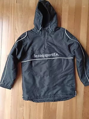 Black Le Coq Sportif Reactiv Pullover Jacket Half Zip Hooded Padded Measures 44  • £15