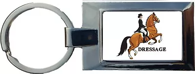 Dressage Event Horse Games Rectangle Shaped Metal Keyring In A Giftbox • £5.99