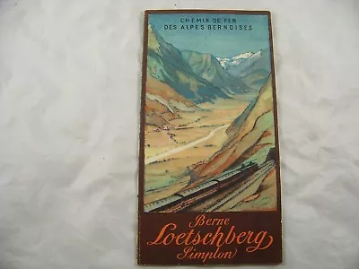 Chemin De Fer Des Alpes Bernoises Railroad Color Map Vintage Loetschberg • $9.99