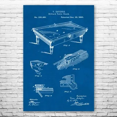 Pool Table Patent Poster Print 12 SIZES Pool Room Decor Billiards Art Garage Art • $14.95