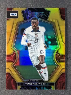 2022-23 Panini Select FIFA TIMOTHY WEAH /10 Gold Prizm Mezzanine United States • $12.19