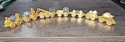 Rare FIREBALL Swarovski Gold And Crystal Miniature Train Set • $149.99