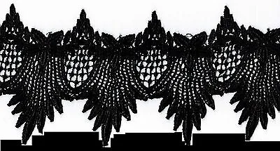  Venise Lace Trim  4  Highly Elegant BLACK Rayon Floral Venice Craft #1950 • $6.49