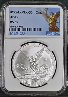 2000 Mo Mexico Onza Libertad Silver NGC MS 69 • $250