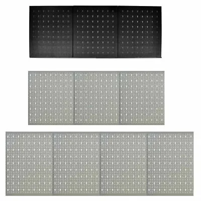 £45.92 • Buy Metal Peg Board Shelf Tool Organiser Garage Wall Rack Panel Hanging Storage Rack