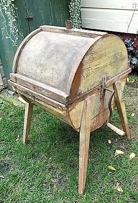 $480 • Buy Antique Primitive Yellow Chippy Painted Wooden Butter Churn  Bakery  Dairy Milk 