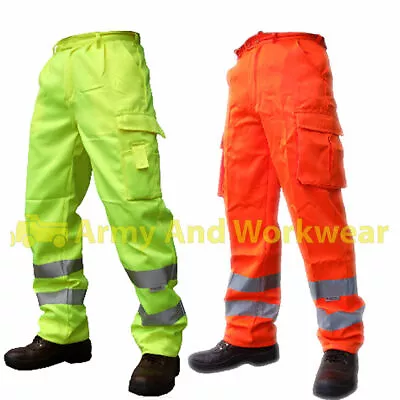 £19.99 • Buy Hi Viz High Vis P/C Combat Safety Work Trouser Cargo Pants Highways Rail Spec