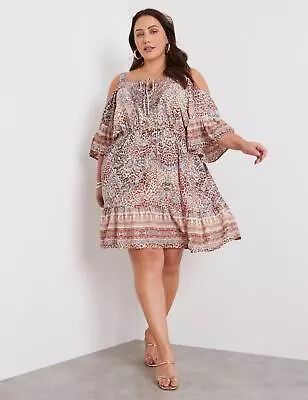 $32.16 • Buy Beme Tiered Knee Length Elastic Waist Dress Womens Plus Size Clothing  Dresses