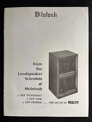 Mcintosh Original Speakers 101 6100 1900 2505 2100 2300 Brochure 19 Pages Jo1310 • $19.99