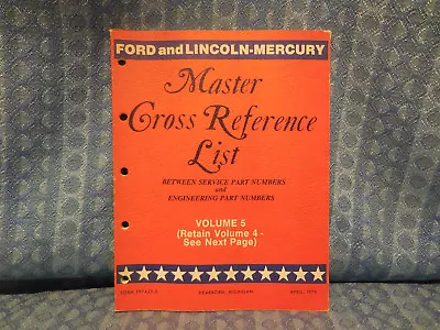 1975-76 Ford Lincoln Mercury Parts Original Master Cross Reference List Catalog • $30.99