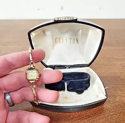 Vintage Ladies Clinton 17 Jewel Watch W/case - Nonrunning • $18.75