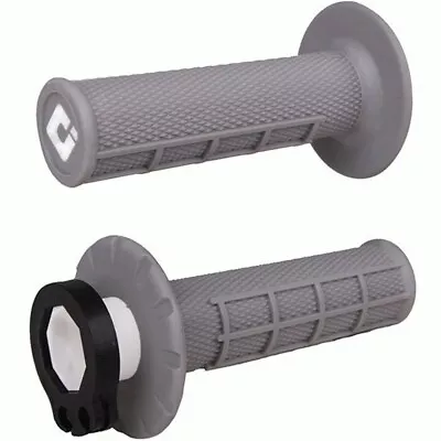 ODI MX HALF WAFFLE LOCK ON GRIPS Grey (Soft) 2ST/4ST Motocross MX Enduro H36HWG • $51.99