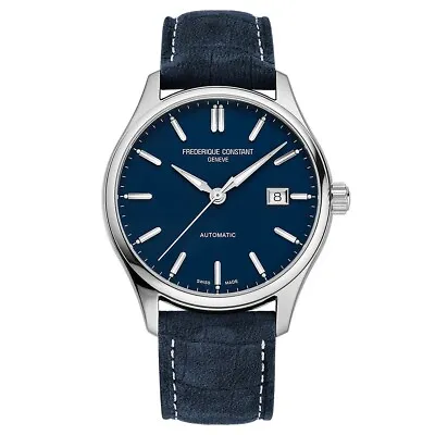 Frederique Constant Classics Index Automatic Blue Leather Mens Watch FC-303NN5B6 • $499.99