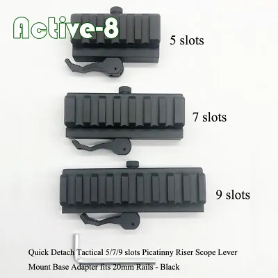 $26.99 • Buy Quick Detach QD 5/7/9 Slot 20mm Picatinny Riser Scope Lever Mount Base Adapter