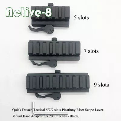 Quick Detach QD 5/7/9 Slot 20mm Picatinny Riser Scope Lever Mount Base Adapter • $12.99