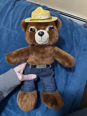 Vintage Knickerbocker Smokey The Bear Stuffed Plush 13” W/hat. Very Nice! • $9.99