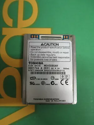 Toshiba MK4008GAH 40GB HDD Zif Hard Drive 4200RPM 1.8  HDD1744 ATA-100 • £24.68