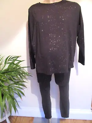 New Look Maternity  Black Star Pyjamas Lounge Wear Set Size 8 • £8.50