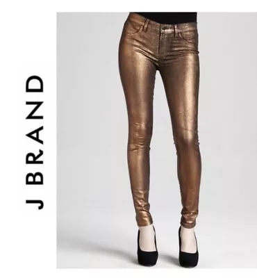 New J Brand Super Skinny Coated Bronze Metallic Jeans • $20