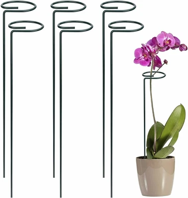 £10.69 • Buy 10Pcs Metal Plant Support Stakes Steel Garden Single Stem Support Stake Ring 