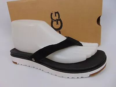 UGG Australia Womens Lorrie Flip Flop Flats Sandals Size 7.0 M Black Leather • $34.50
