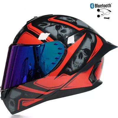 DOT Bluetooth Motorcycle Helmets Dual Lens Crash Full Face Motorcross Helmets • $68.85