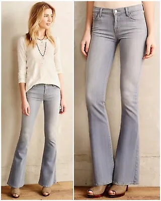 Anthropologie J Brand Martini Flare Jeans Illusion Light Gray Blue Womens Sz 31 • $99.99