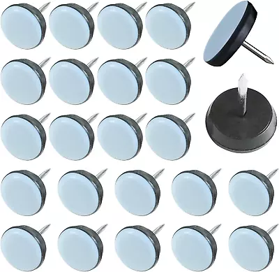 24 Pcs 19Mm Round Furniture Slider Glides With Nail Chair Leg Floor Protectors • £12.60