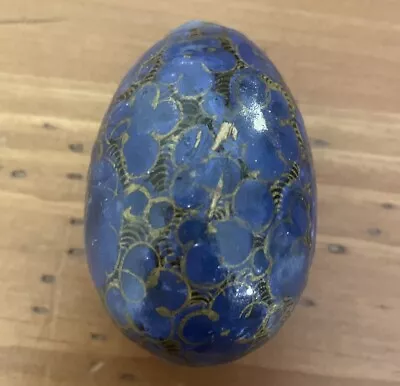 Vintage Golden Hand Painted Faberge ￼egg With Blue Flowers • $13.99