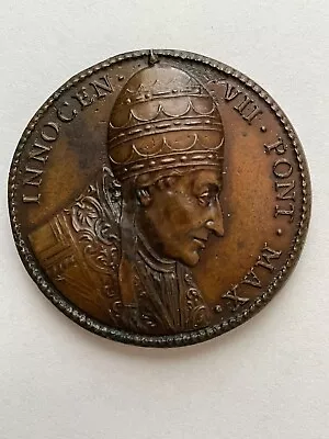 Papal States Vatican Pope Innocent VII PONT MAX Bronze Medal Not Dated RARE!! • $385