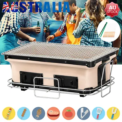 Charcoal BBQ Grill Japanese Korean Ceramic Hibachi BBQ Table Yakitori Barbecue • $59.99