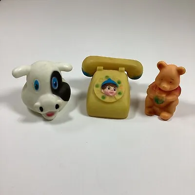 Vintage Rubber Squeaky Toys Walt Disney Winnie The Pooh Phone Cow Head • $34.99