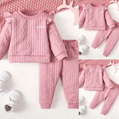 3-24Months Baby Girls Long Sleeve Sweatshirt Pants Set Girl 2x Tracksuit Outfits • £7.99