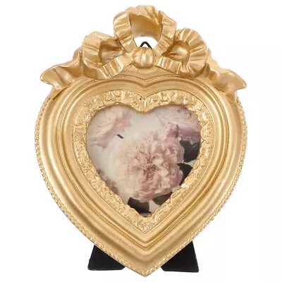 Antique Heart Shaped Picture Frame Vintage Small Embossed Photo Frame Home Decor • $13.35