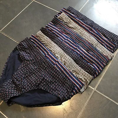 £28 • Buy Ex M&S 8pk Cool & Fresh Assorted Patterns Blue Mix Pure Cotton Slips Size M
