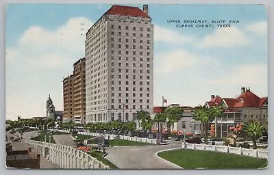 Corpus Christi Texas~Upper Broadway Bluff View~Vintage Postcard • $3.20