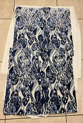 Z Gallerie Pillow Covers Blue/White Velvet Burn Out 24” X 24” W/Zippers • $20