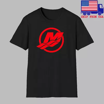 Mercury Fishing Logo Men's Black T-shirt Size S-5XL • $22.31