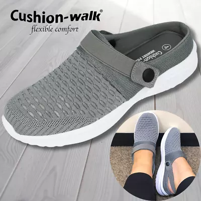 Ladies Cushion Walk Active Clogs Memory Foam Dual Strap Slingback Mule Pumps UK • £16.99