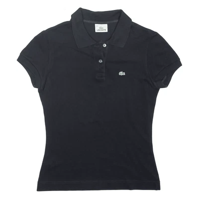 £14.99 • Buy LACOSTE Polo Shirt Black Short Sleeve Womens M