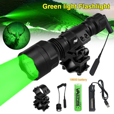 $8.99 • Buy Tactical LED Flaslight Torch Hunting Rifle Green Light Scope Mount Rechargeable