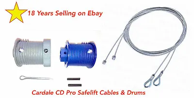 CARDALE Garage Door Cables Lift Wires Plastic Drums SAFELIFT CANOPY DOORS SPARES • £16.95