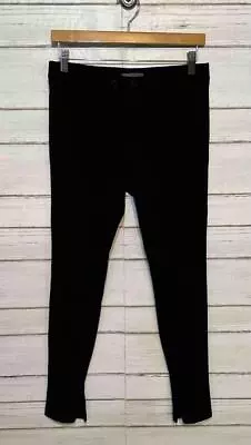 VINCE Black Ponte Knit Leggings Riding Pants Zipper Ankle Size 4 • $19.51