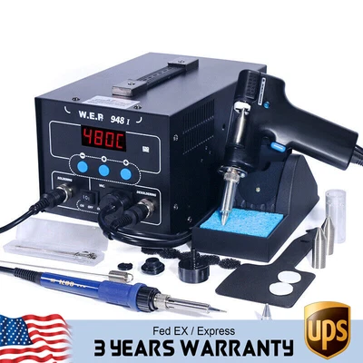 $140.60 • Buy Desoldering Soldering Station Vacuum Pump Air Gun Soldering Iron WEP-948 80W