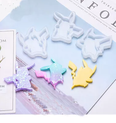 £2.99 • Buy 3X Pikachu Silicone Pendant Mold Jewellry Making Resin Mould Epoxy Casting Tool