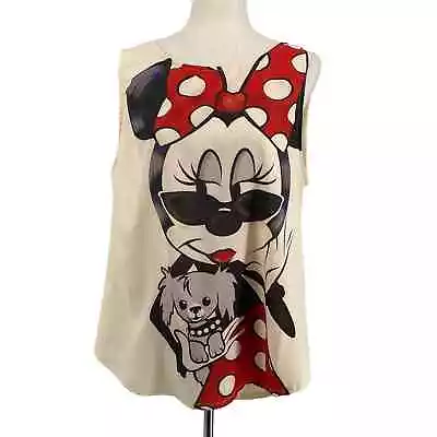 Disney Parks Boutique XXL Modern Minnie Mouse Sleeveless Top Tank Top Cream • $13.96