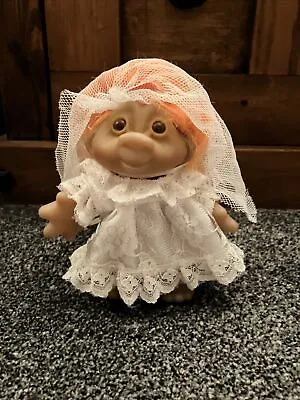 Vintage Dam Troll Wedding Bride 5” Doll 90’s • £7